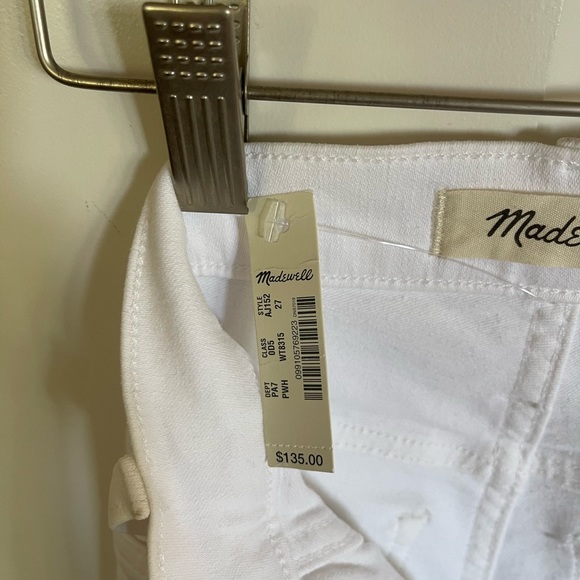 Madewell 10” High Rise Skinny Crop White Button-Front Denim Jeans 27 - Picture 4 of 9